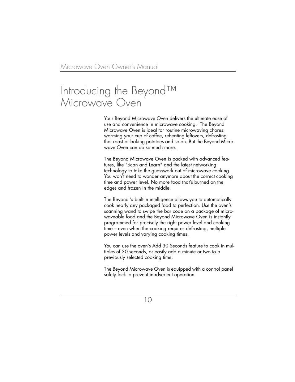 Introducing the beyond™ microwave oven | Toastmaster WBYMW1 User Manual | Page 11 / 85