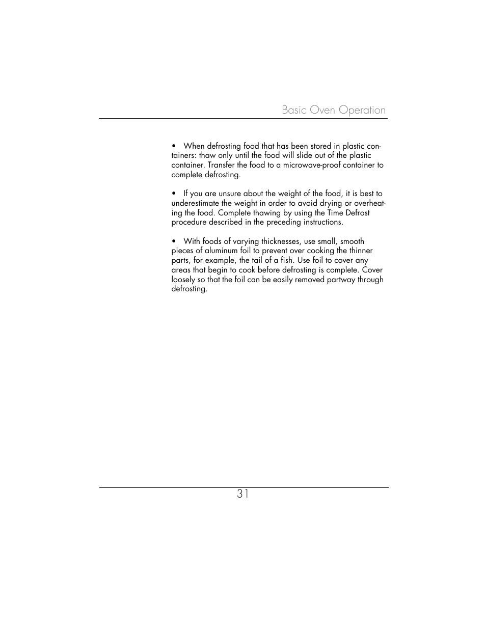 Basic oven operation 31 | Toastmaster WBYMW1 User Manual | Page 32 / 85