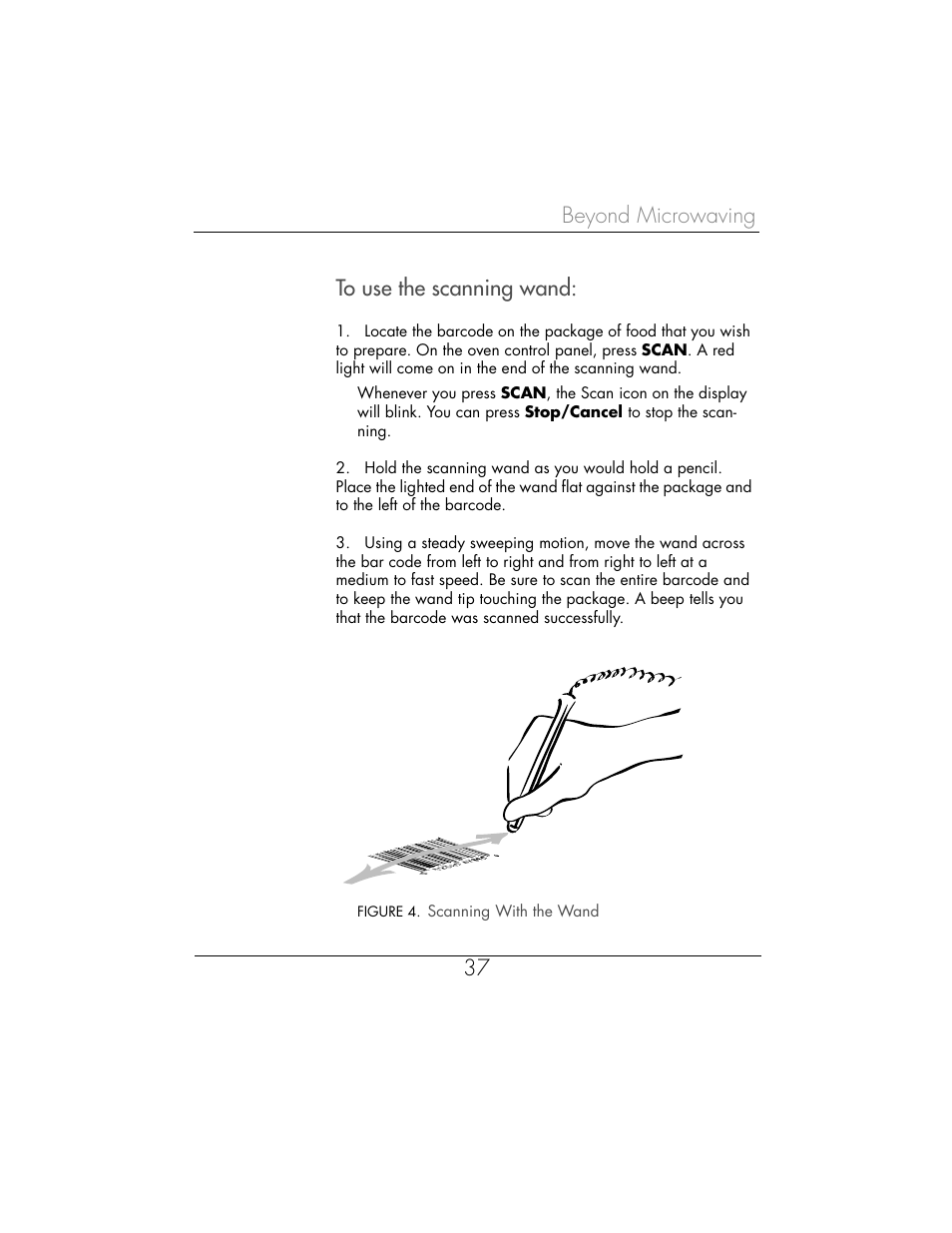 Beyond microwaving 37 to use the scanning wand | Toastmaster WBYMW1 User Manual | Page 38 / 85