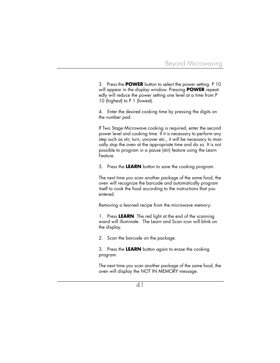 Beyond microwaving 41 | Toastmaster WBYMW1 User Manual | Page 42 / 85