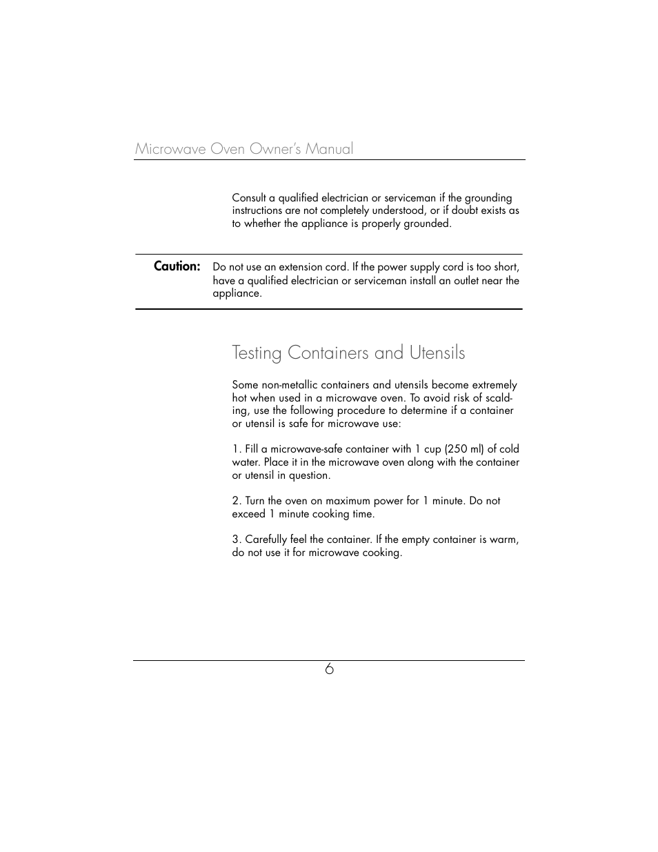 Testing containers and utensils | Toastmaster WBYMW1 User Manual | Page 7 / 85