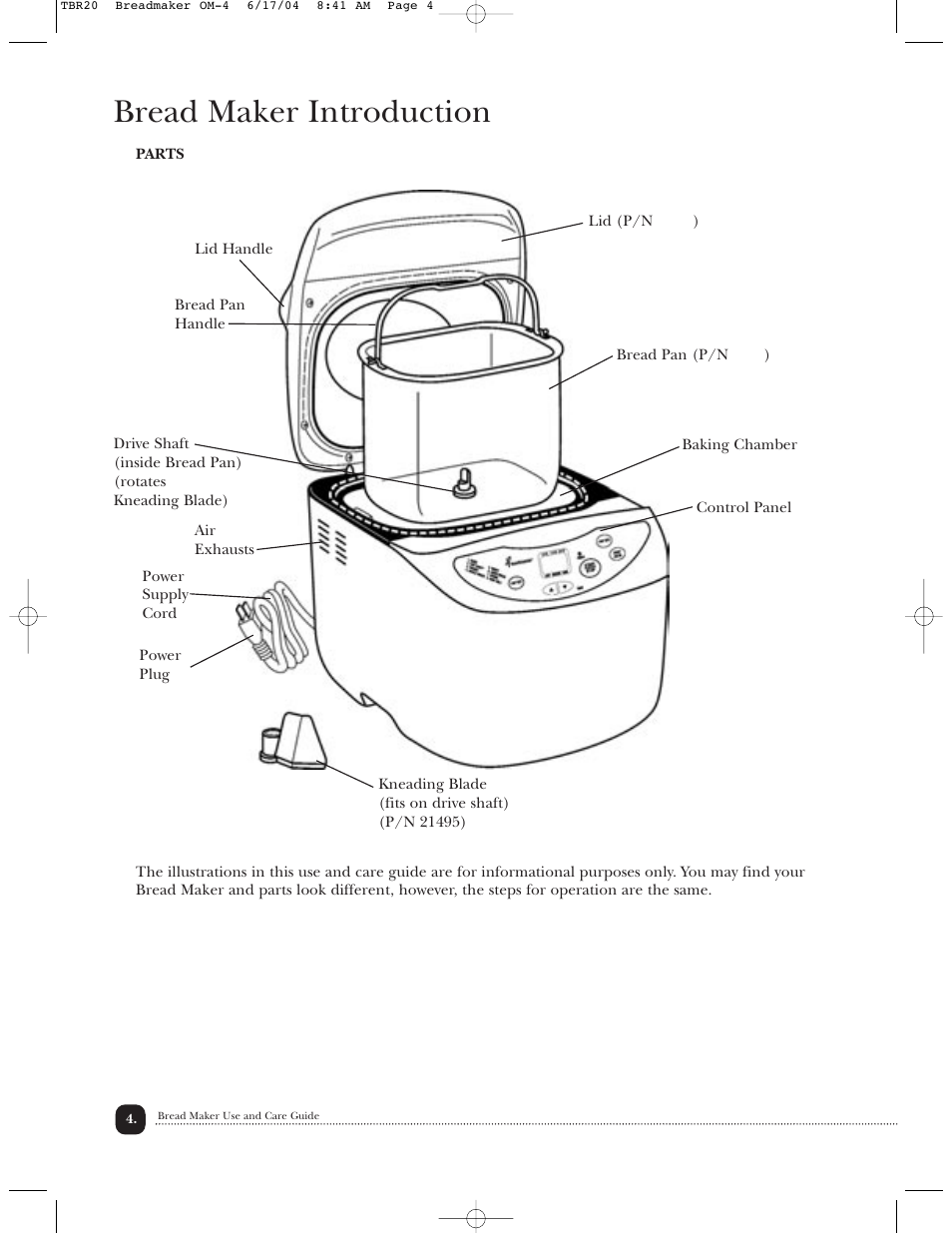 Bread maker introduction | Toastmaster TBR20H User Manual | Page 5 / 64