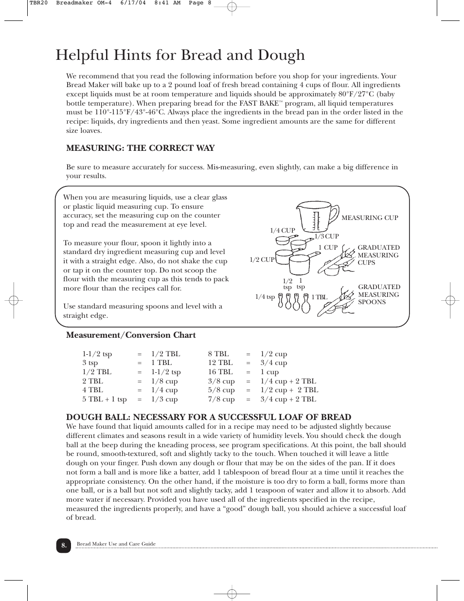 Helpful hints for bread and dough | Toastmaster TBR20H User Manual | Page 9 / 64