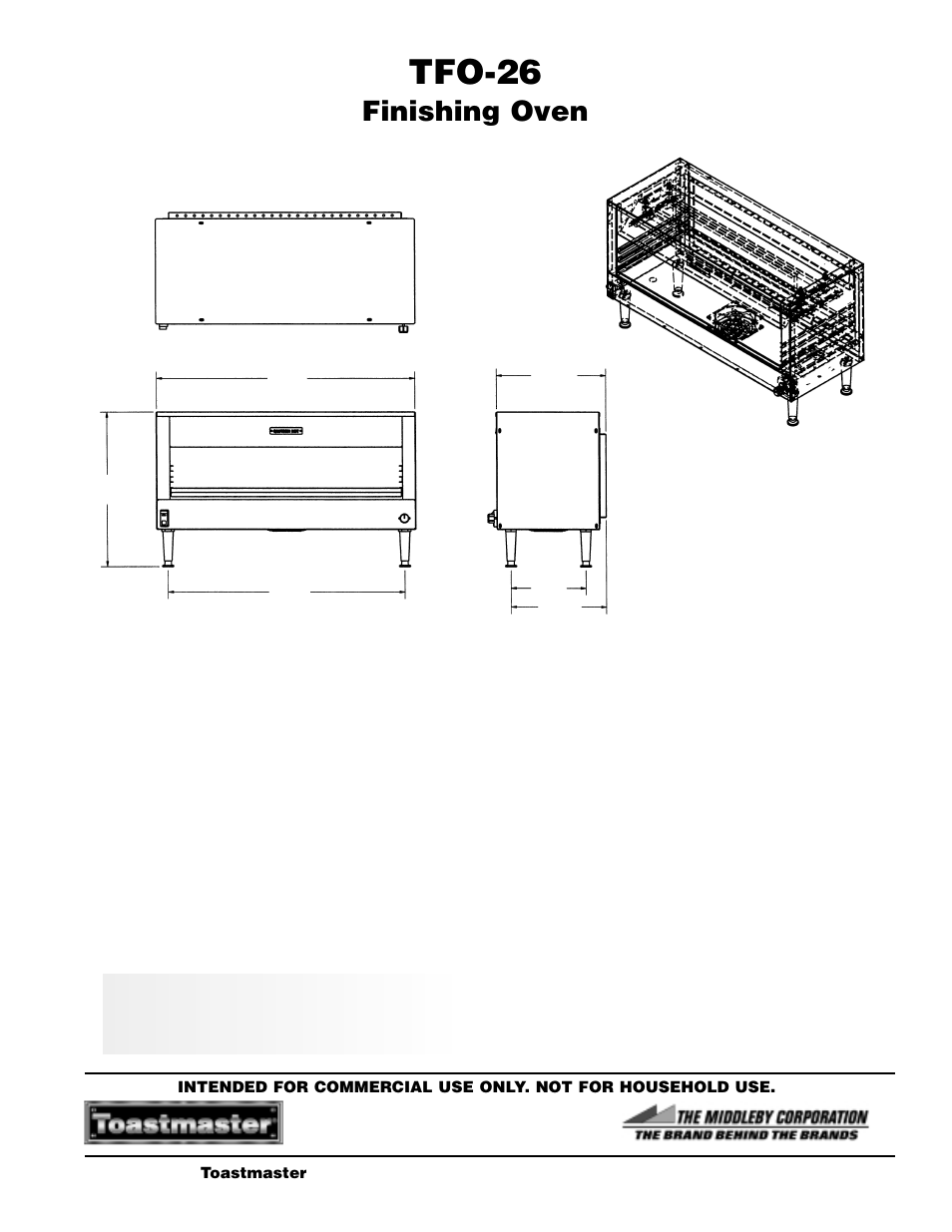 Tfo-26, Toastmaster tfo-26 finishing oven, Finishing oven | Toastmaster TFO-26 User Manual | Page 2 / 3