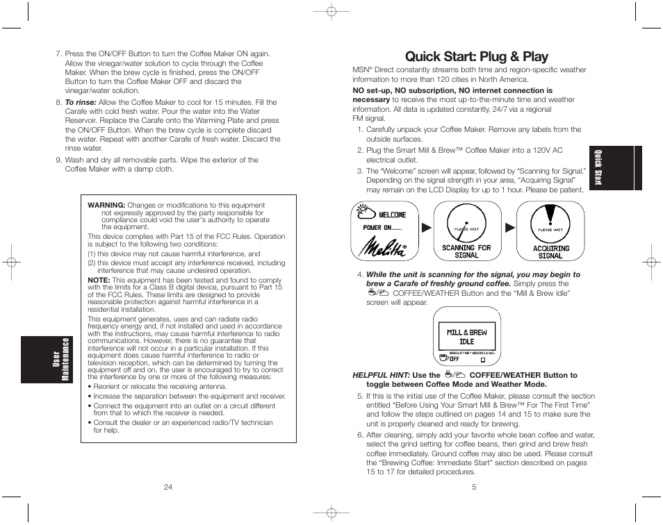Quick start: plug & play | Toastmaster ME1MSB User Manual | Page 26 / 32