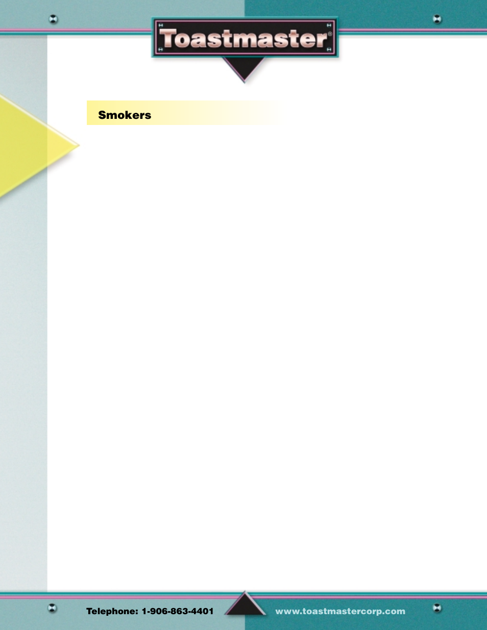 Smokers | Toastmaster SC-14 User Manual | Page 3 / 11