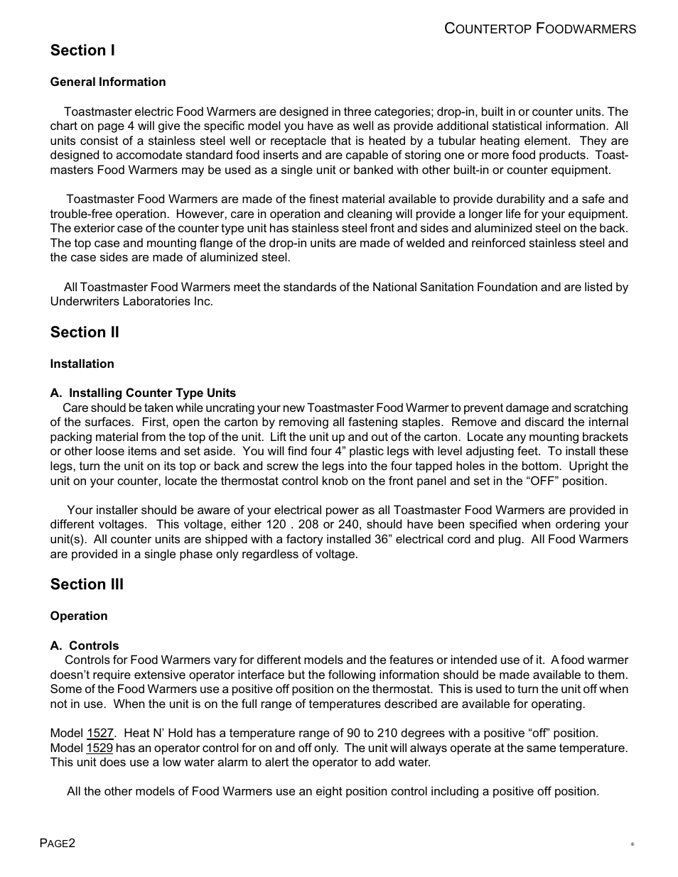 Toastmaster TECF1527 User Manual | Page 3 / 16