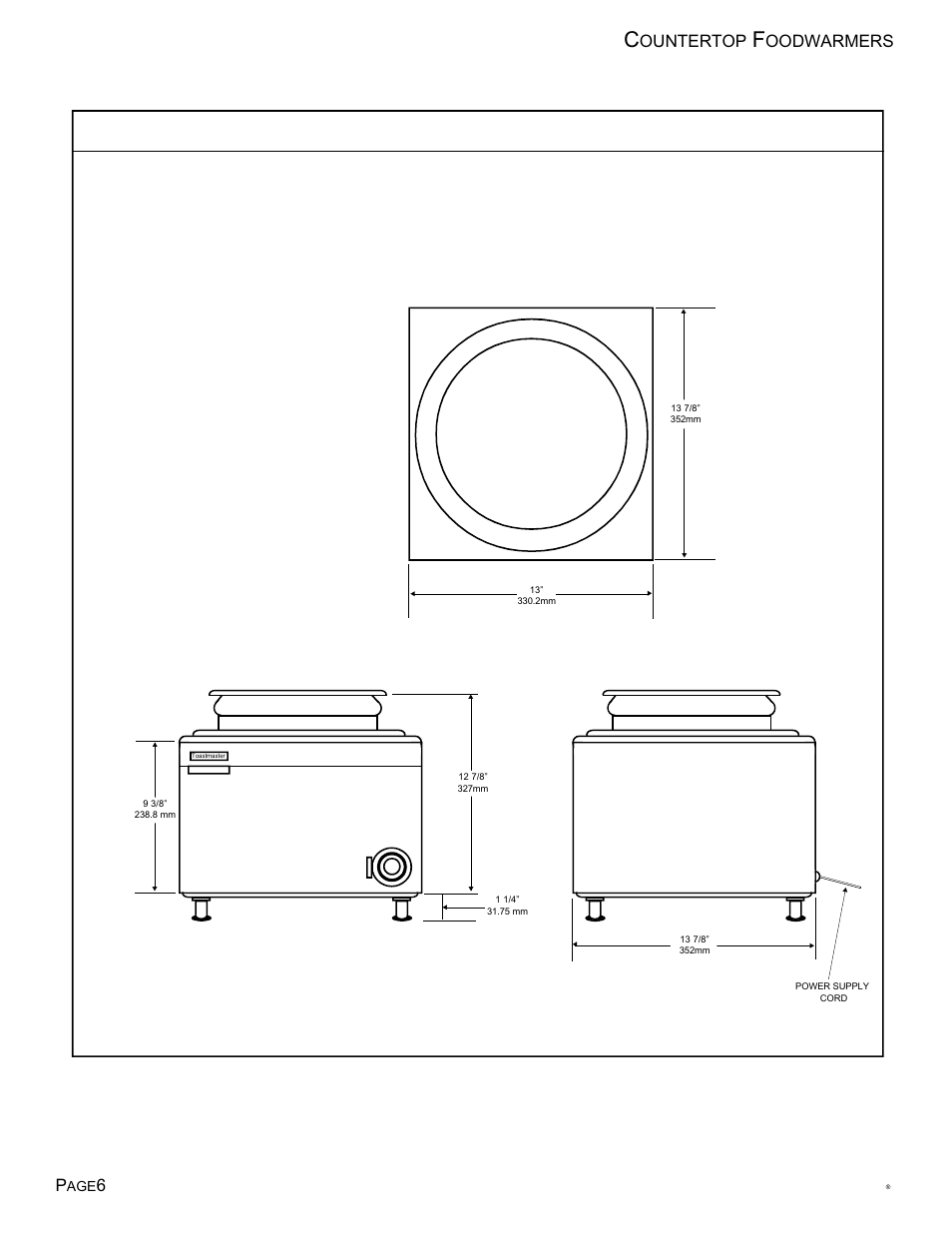 Model 1527h, Ountertop, Oodwarmers p | Toastmaster TECF1527 User Manual | Page 7 / 16