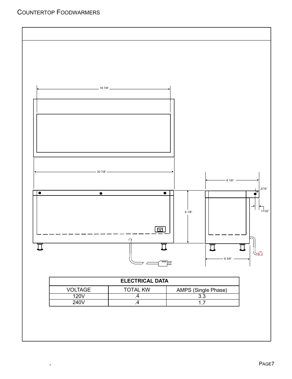 Model 1529, Ountertop, Oodwarmers p | Toastmaster TECF1527 User Manual | Page 8 / 16