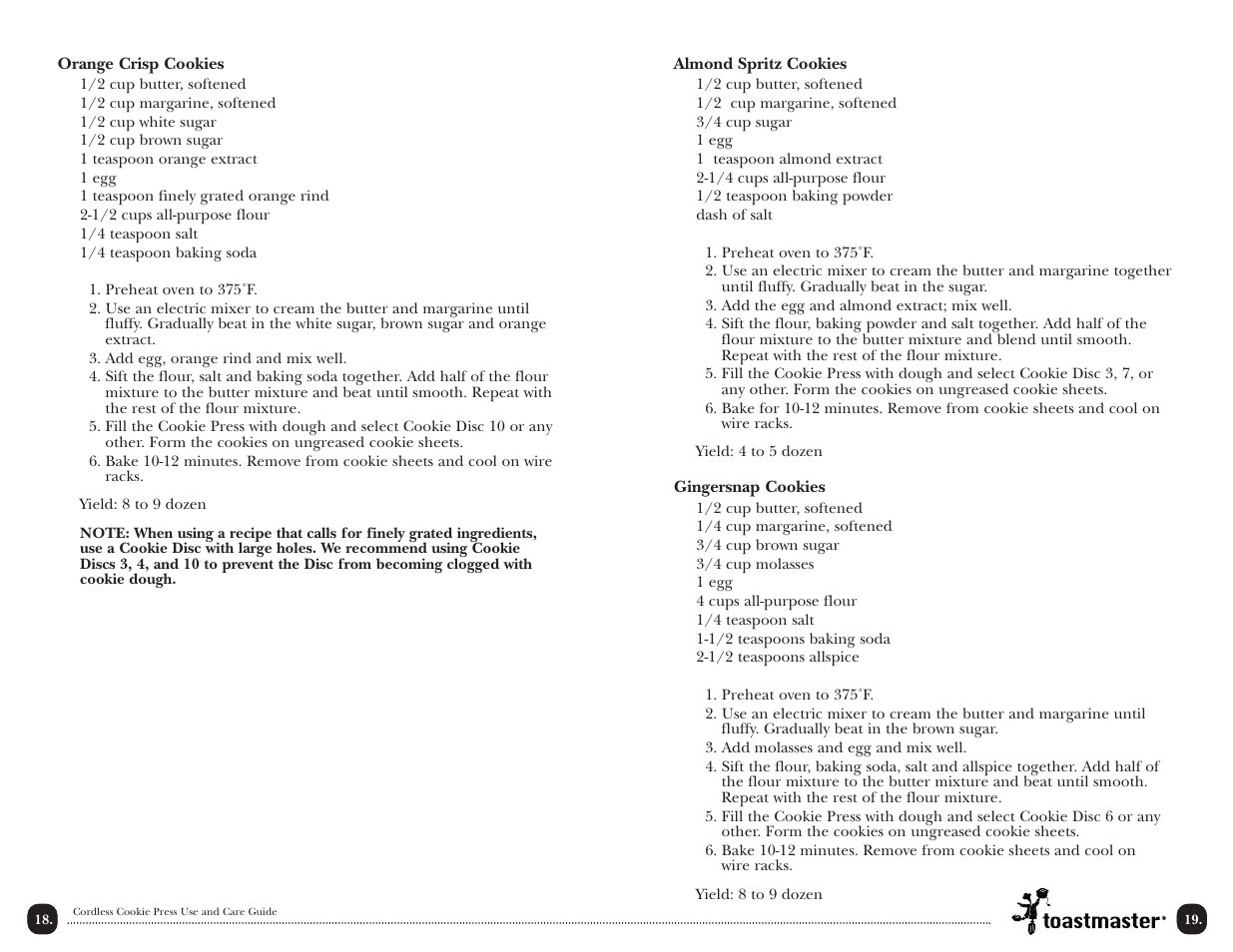 Toastmaster TMCKM2S User Manual | Page 20 / 30