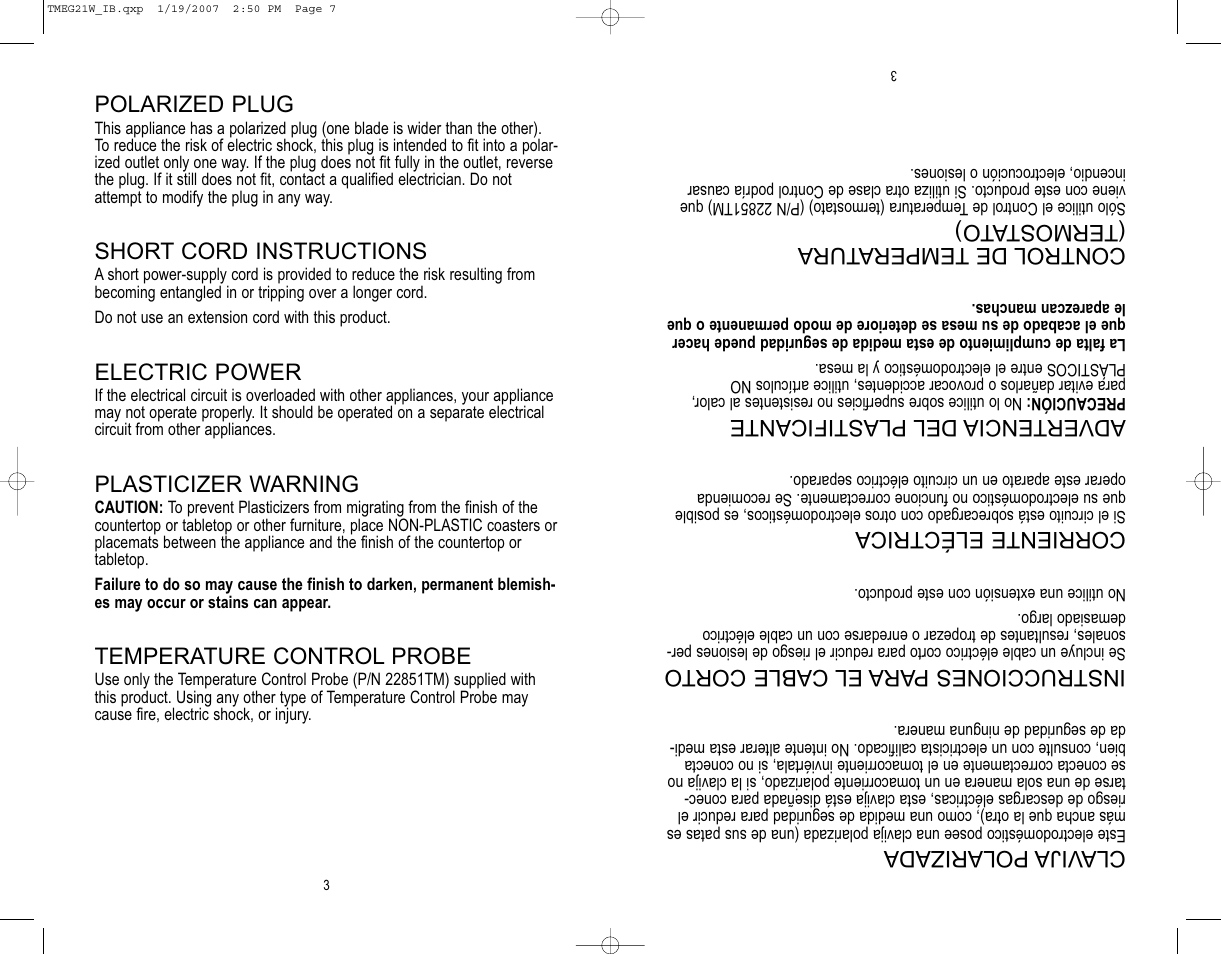 Toastmaster TMEG21W User Manual | Page 4 / 10