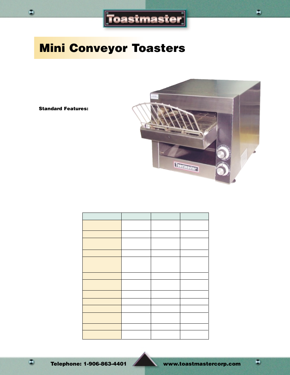 Mini conveyor toasters, Toasters | Toastmaster Toaster and Oven User Manual | Page 10 / 64