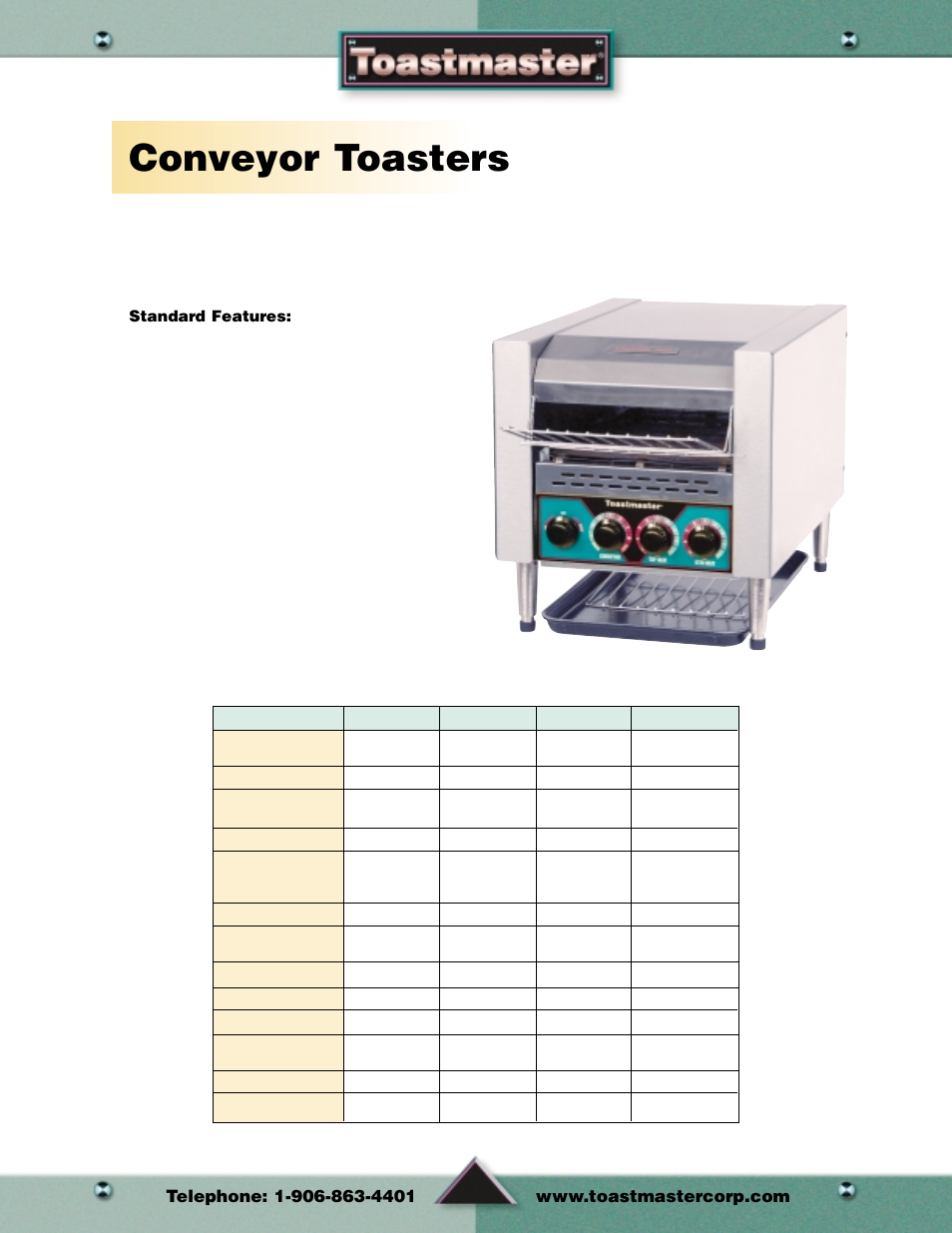 Conveyor toasters, Toasters | Toastmaster Toaster and Oven User Manual | Page 11 / 64