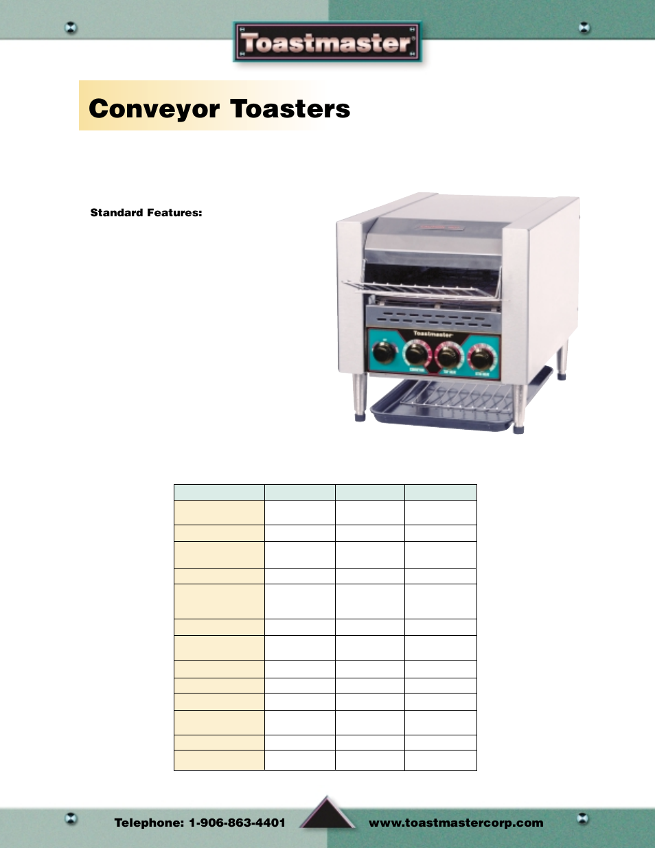 Conveyor toasters, Toasters | Toastmaster Toaster and Oven User Manual | Page 12 / 64