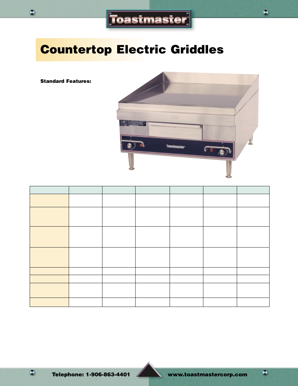 Countertop electric griddles, Griddles-electric | Toastmaster Toaster and Oven User Manual | Page 19 / 64