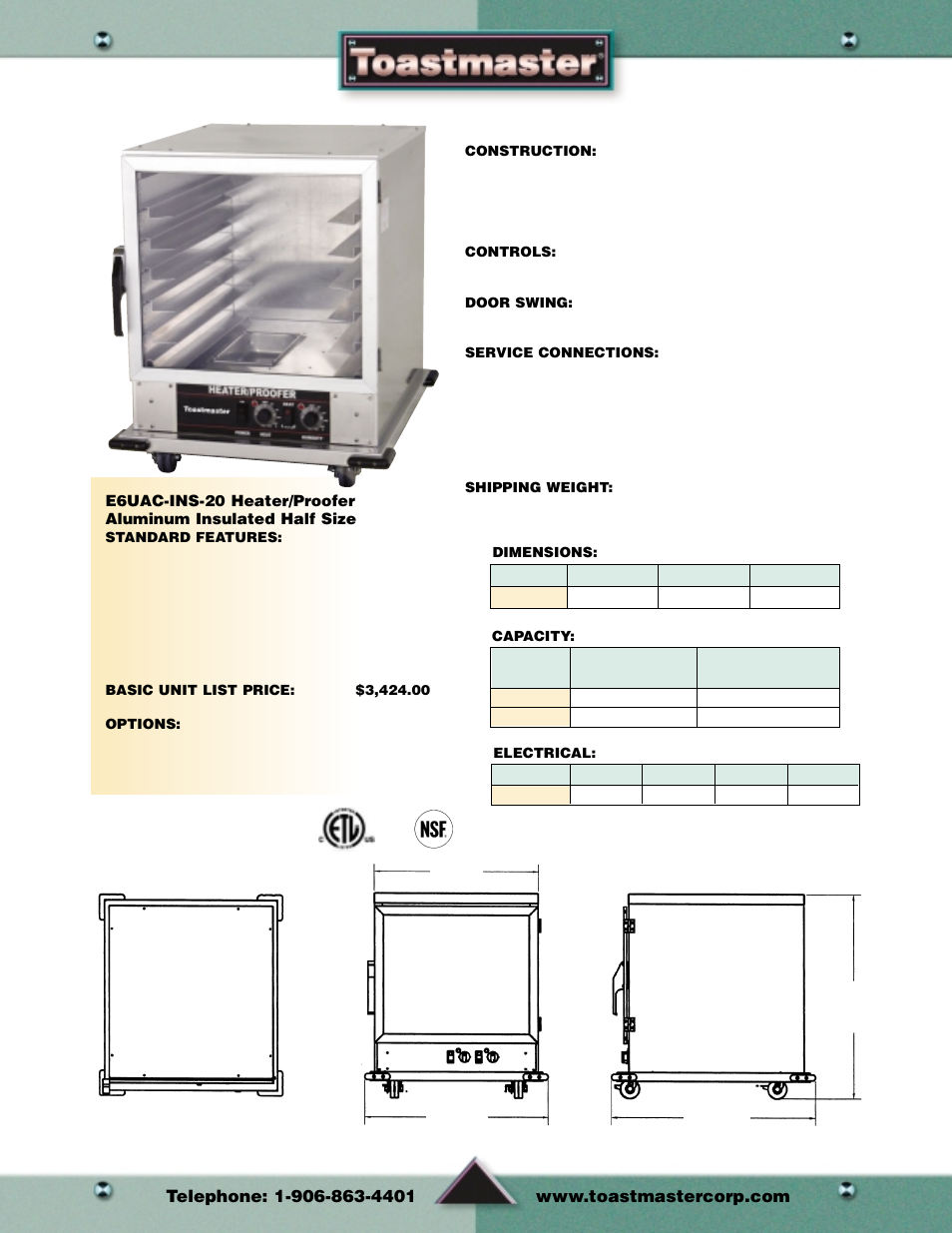 Heater/proofers | Toastmaster Toaster and Oven User Manual | Page 44 / 64