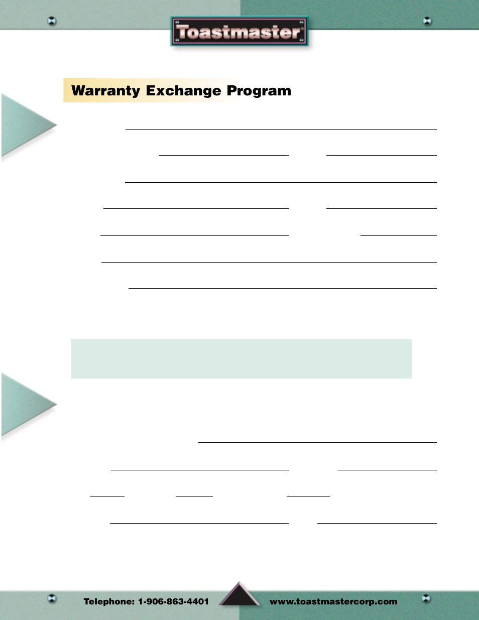 Warranty exchange program, Exchange program | Toastmaster Toaster and Oven User Manual | Page 5 / 64