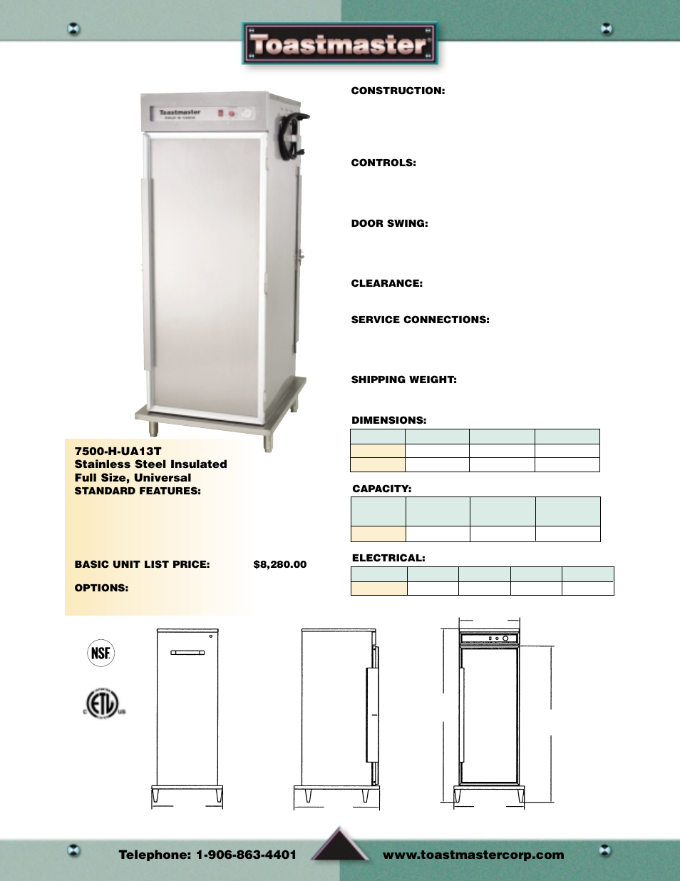 Heated holding | Toastmaster Toaster and Oven User Manual | Page 50 / 64