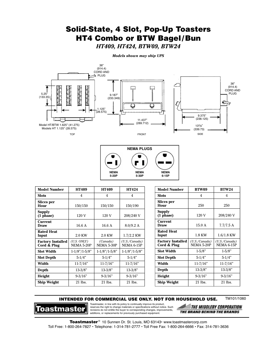 Toastmaster BTW24 User Manual | Page 2 / 2