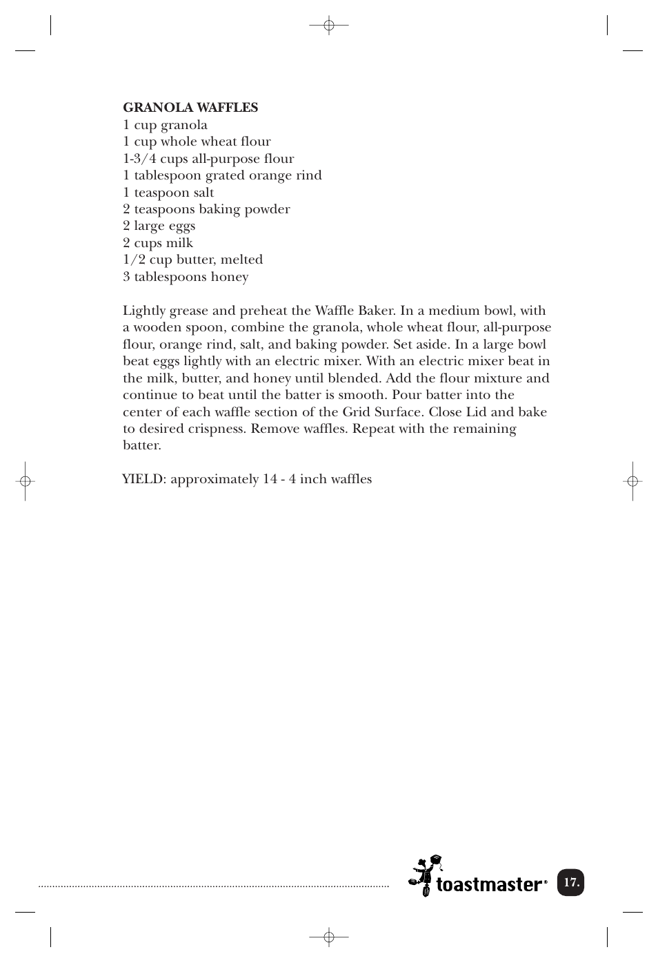 Toastmaster TWB4BELCAN User Manual | Page 18 / 22