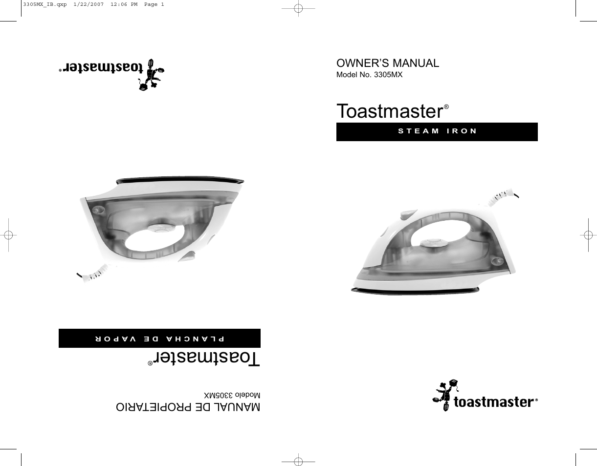 Toastmaster 3305MX User Manual | 12 pages