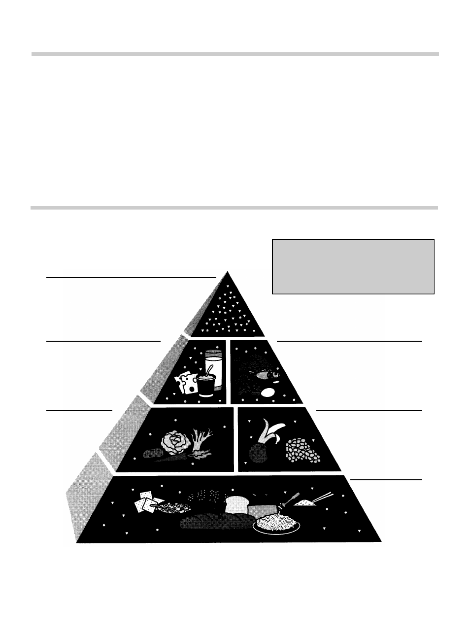 Food guide pyramid, Bread . . . as easy as 1 - 2 - 3, A guide to daily food choices | Toastmaster tbr2 User Manual | Page 17 / 56