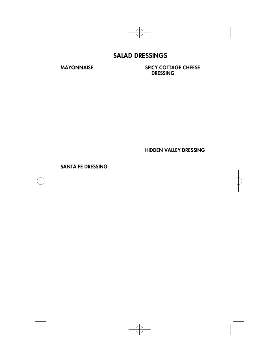 Salad dressings | Toastmaster TB8 User Manual | Page 10 / 19