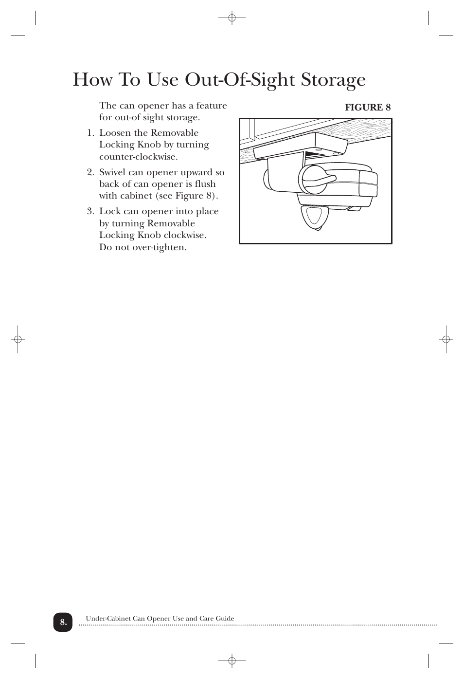 How to use out-of-sight storage | Toastmaster 2246CAN User Manual | Page 9 / 12