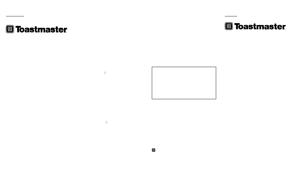 Toastmaster B1015 User Manual | 3 pages