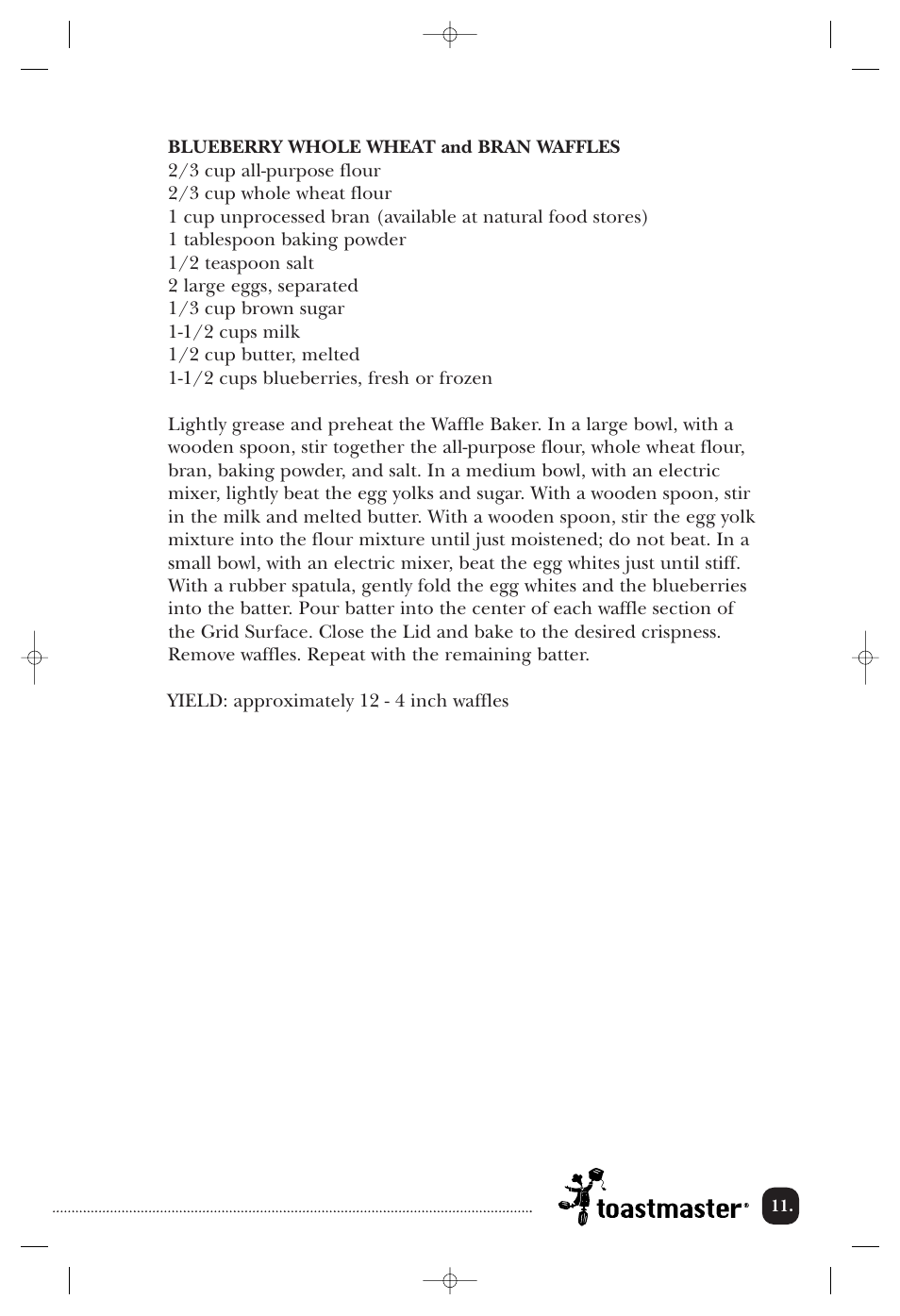 Toastmaster TWB4BEL User Manual | Page 12 / 22