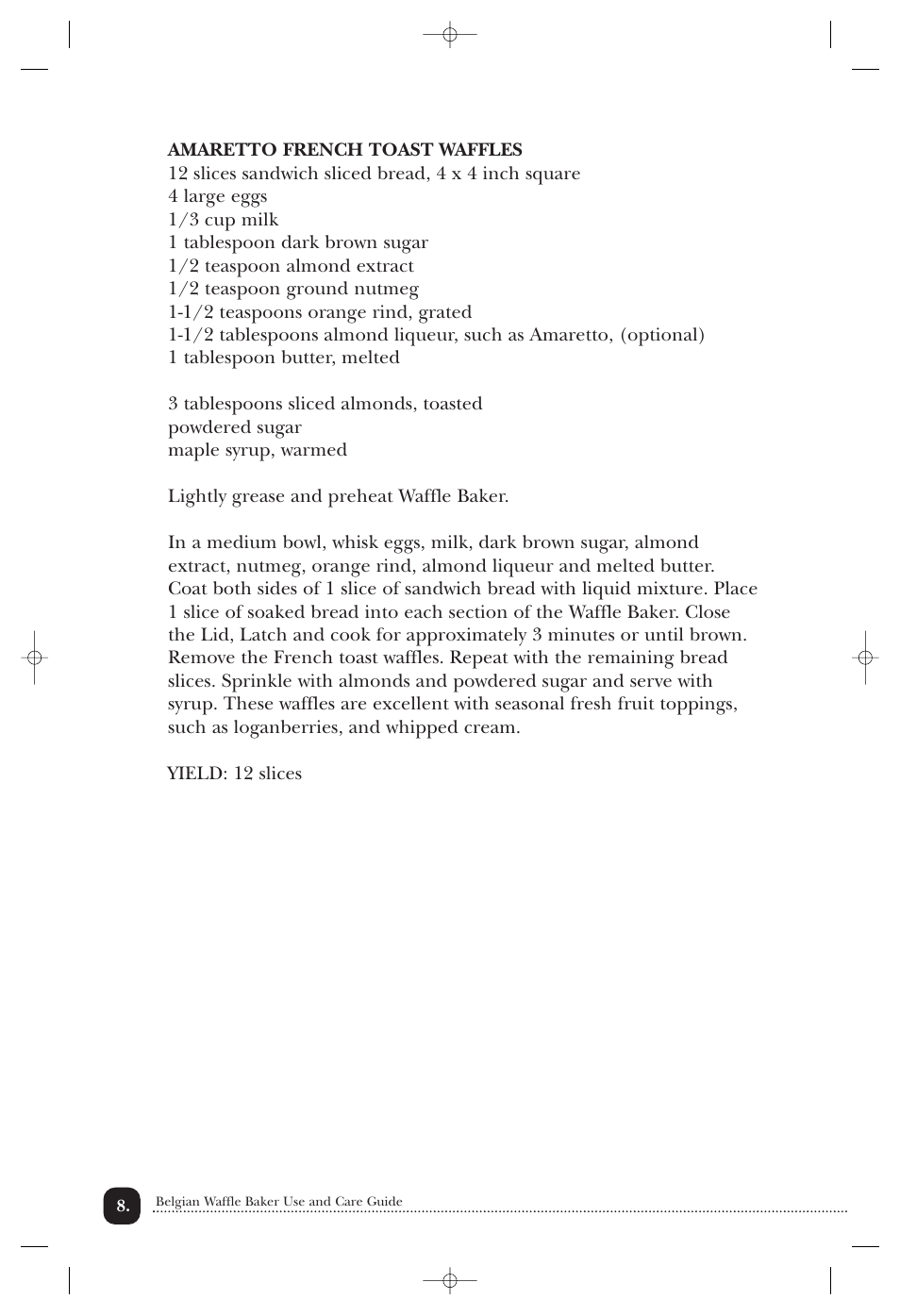 Toastmaster TWB4BEL User Manual | Page 9 / 22
