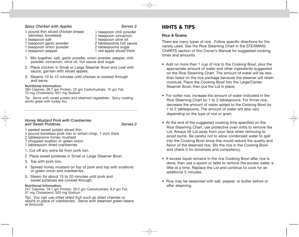 Hints & tips | Toastmaster EST7 User Manual | Page 32 / 48