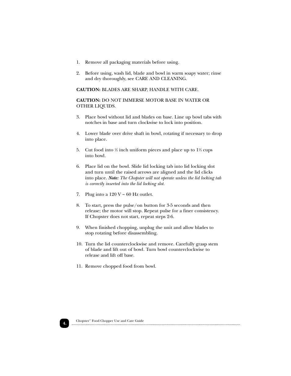 Toastmaster 1122 User Manual | Page 5 / 30
