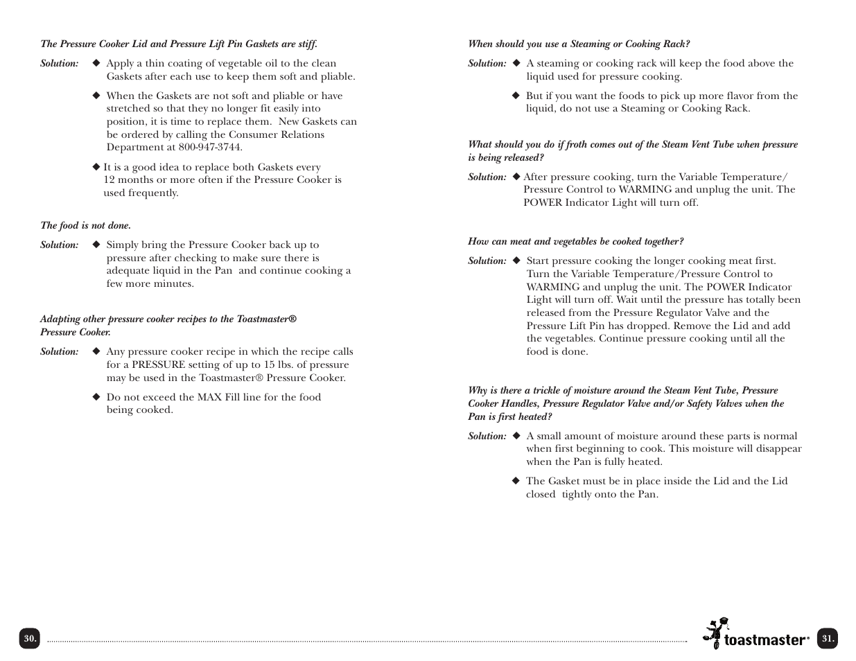 Toastmaster TPC4000 User Manual | Page 32 / 48
