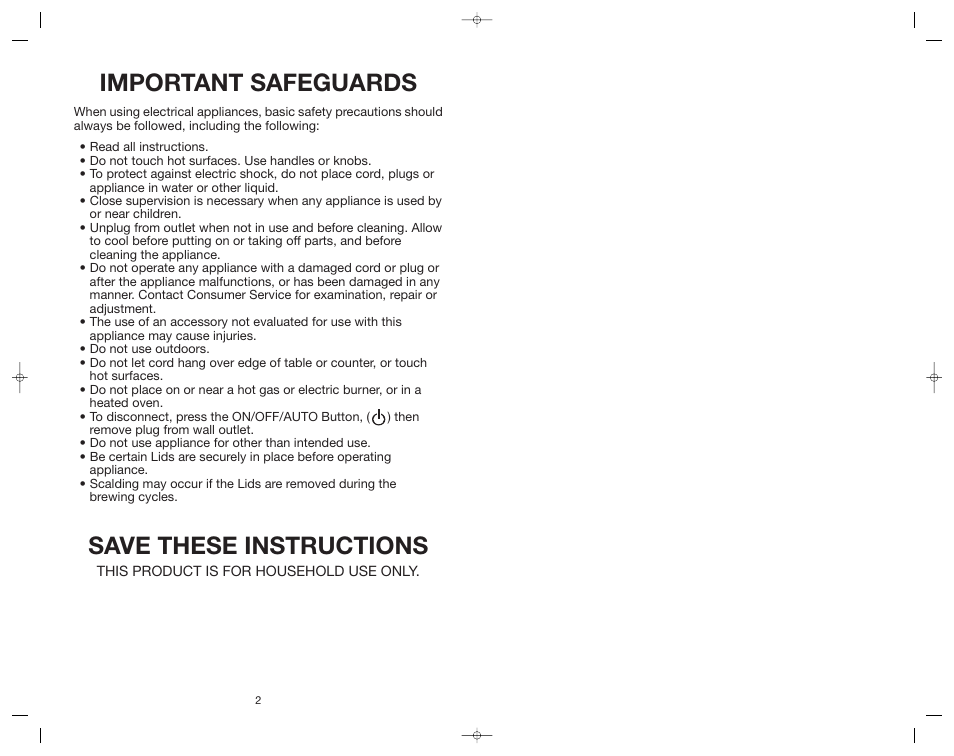 Important safeguards, Save these instructions | Toastmaster ME10DTB User Manual | Page 3 / 14