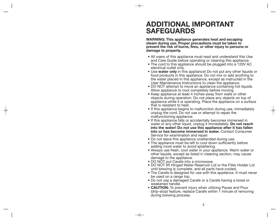 Additional important safeguards | Toastmaster ME10DTB User Manual | Page 4 / 14