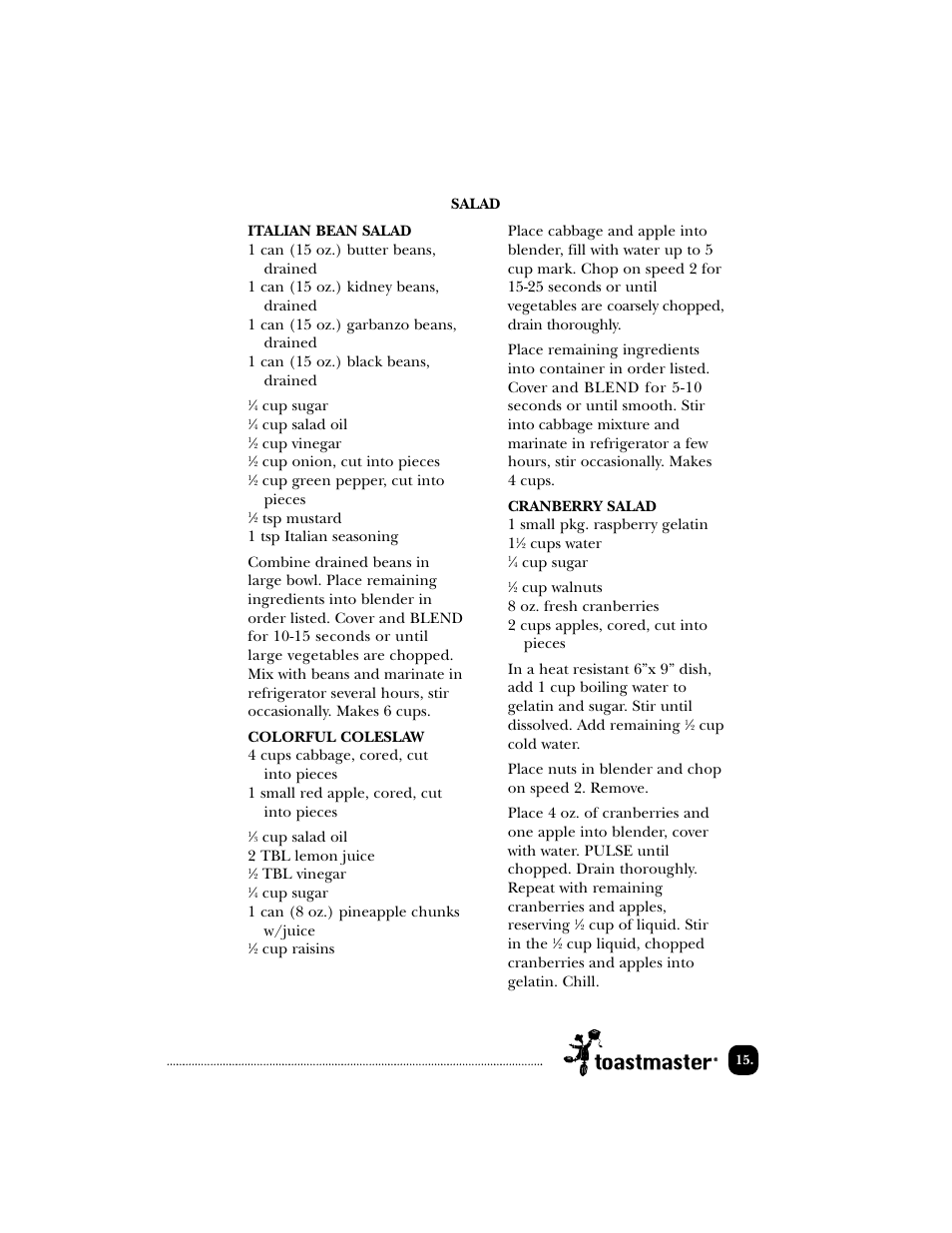 Toastmaster EDBL12 User Manual | Page 16 / 26