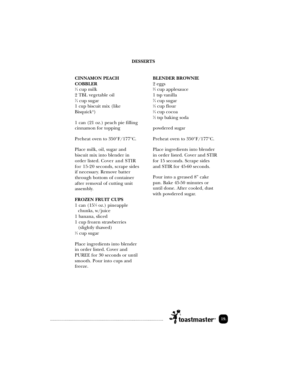 Toastmaster EDBL12 User Manual | Page 20 / 26