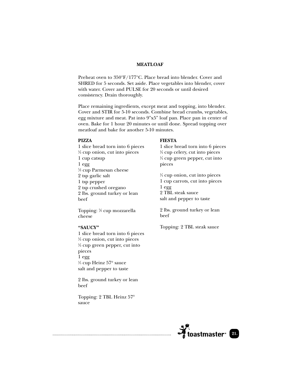 Toastmaster EDBL12 User Manual | Page 22 / 26