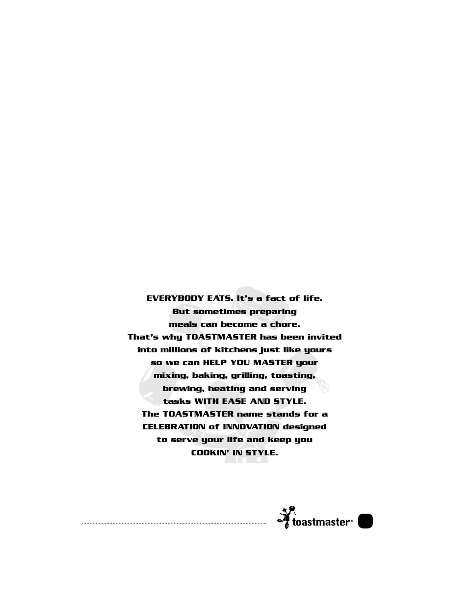 Keep dated sales receipts for warranty service | Toastmaster T2050BC User Manual | Page 8 / 9
