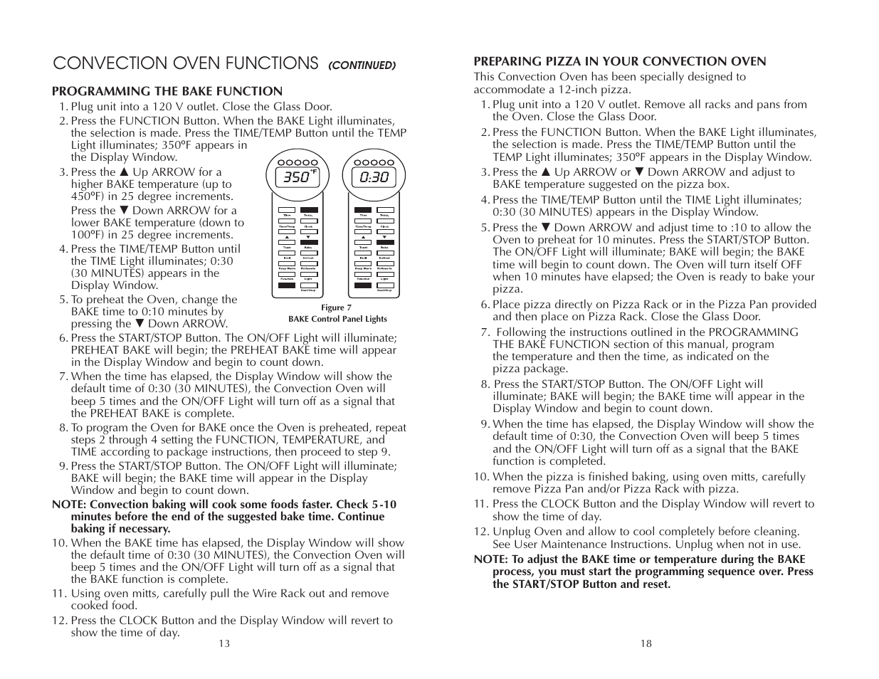 Convection oven functions | Toastmaster FAC900R User Manual | Page 14 / 32