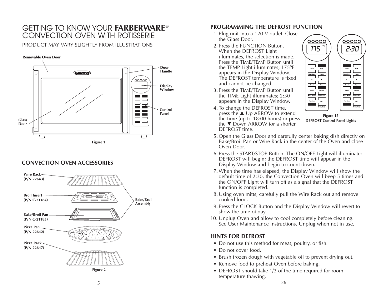 Farberware, Getting to know your, Convection oven with rotisserie | Toastmaster FAC900R User Manual | Page 27 / 32