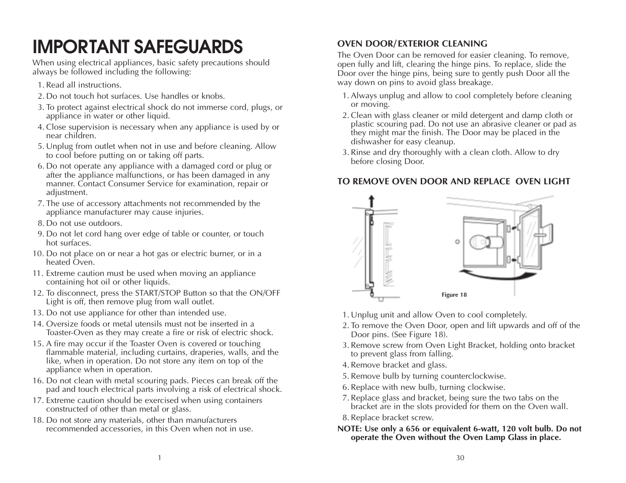 Important safeguards | Toastmaster FAC900R User Manual | Page 31 / 32