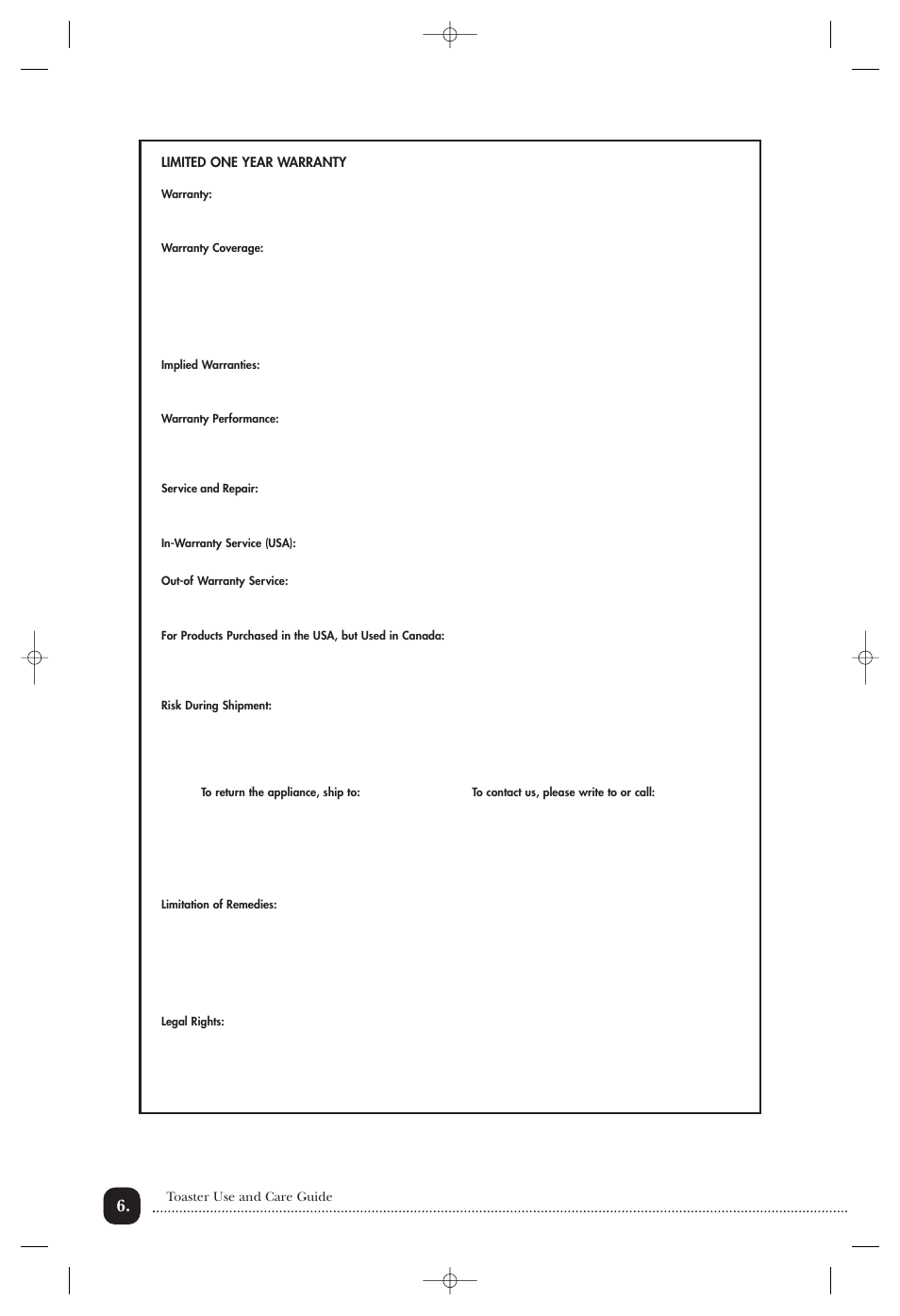 Toastmaster T2041W User Manual | Page 7 / 9