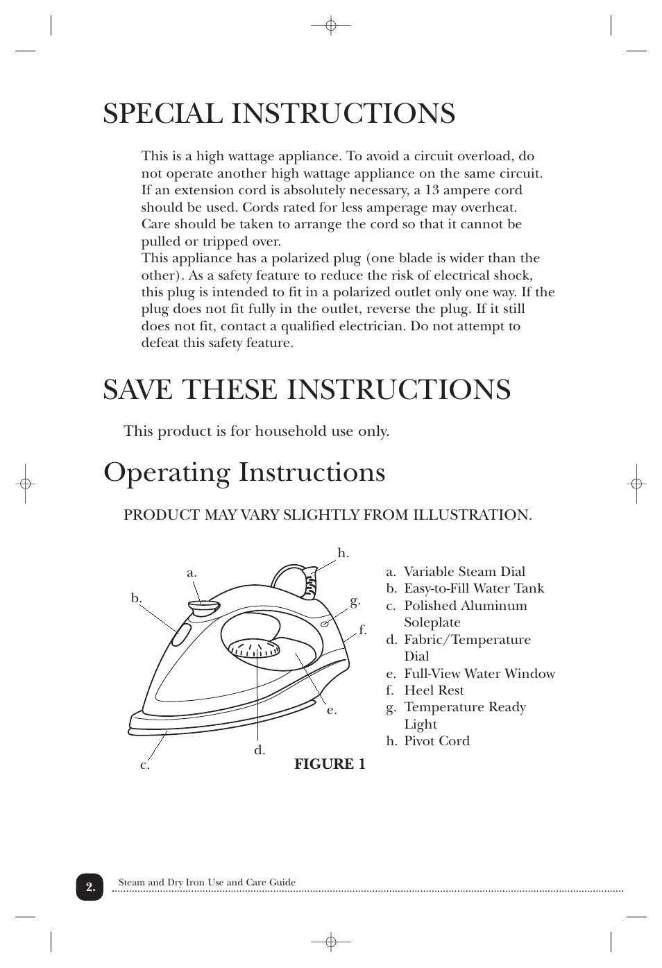 Special instructions, Save these instructions, Operating instructions | Toastmaster 3302CAN User Manual | Page 3 / 11