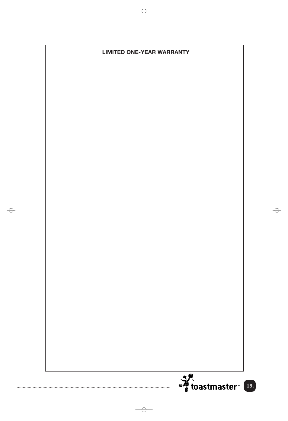 Toastmaster TOV200CAN User Manual | Page 20 / 22