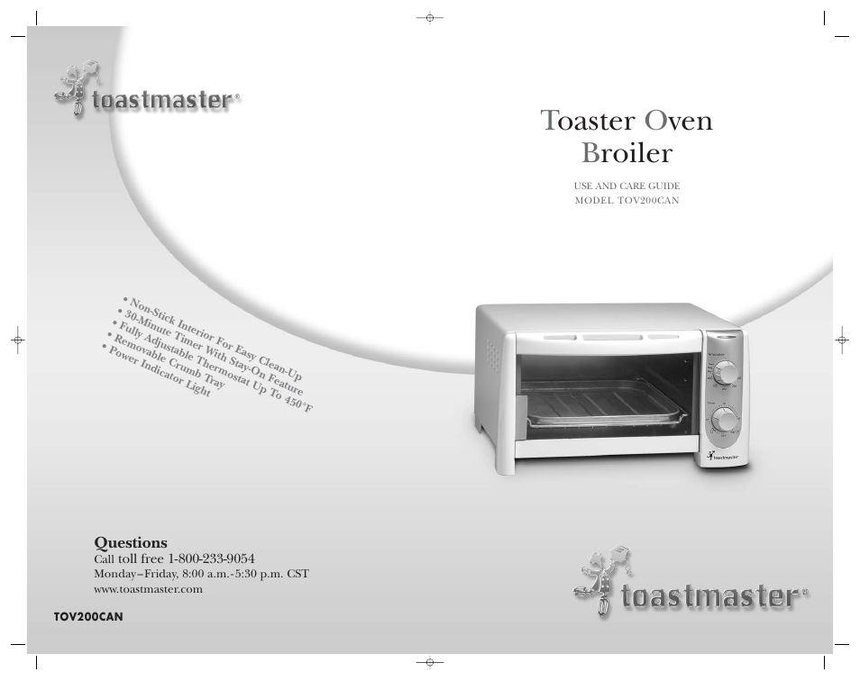 Toaster o ven b roiler | Toastmaster TOV200CAN User Manual | Page 22 / 22