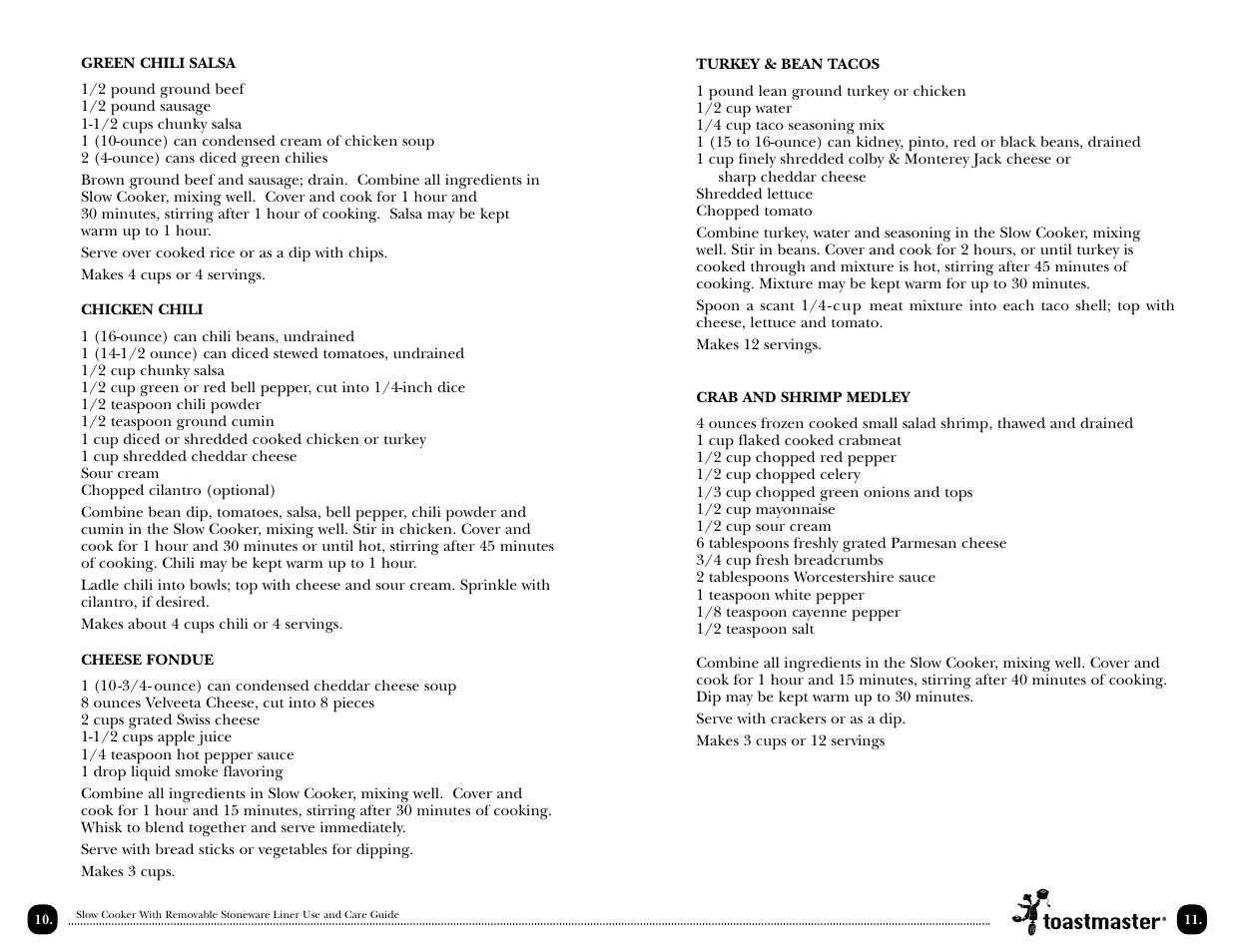 Toastmaster TSC15 User Manual | Page 12 / 18
