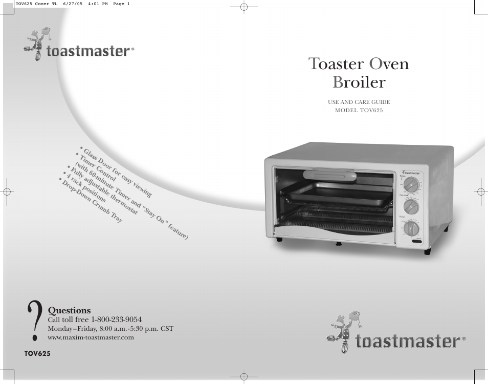 Toaster o ven b roiler | Toastmaster TOV625 User Manual | Page 24 / 24