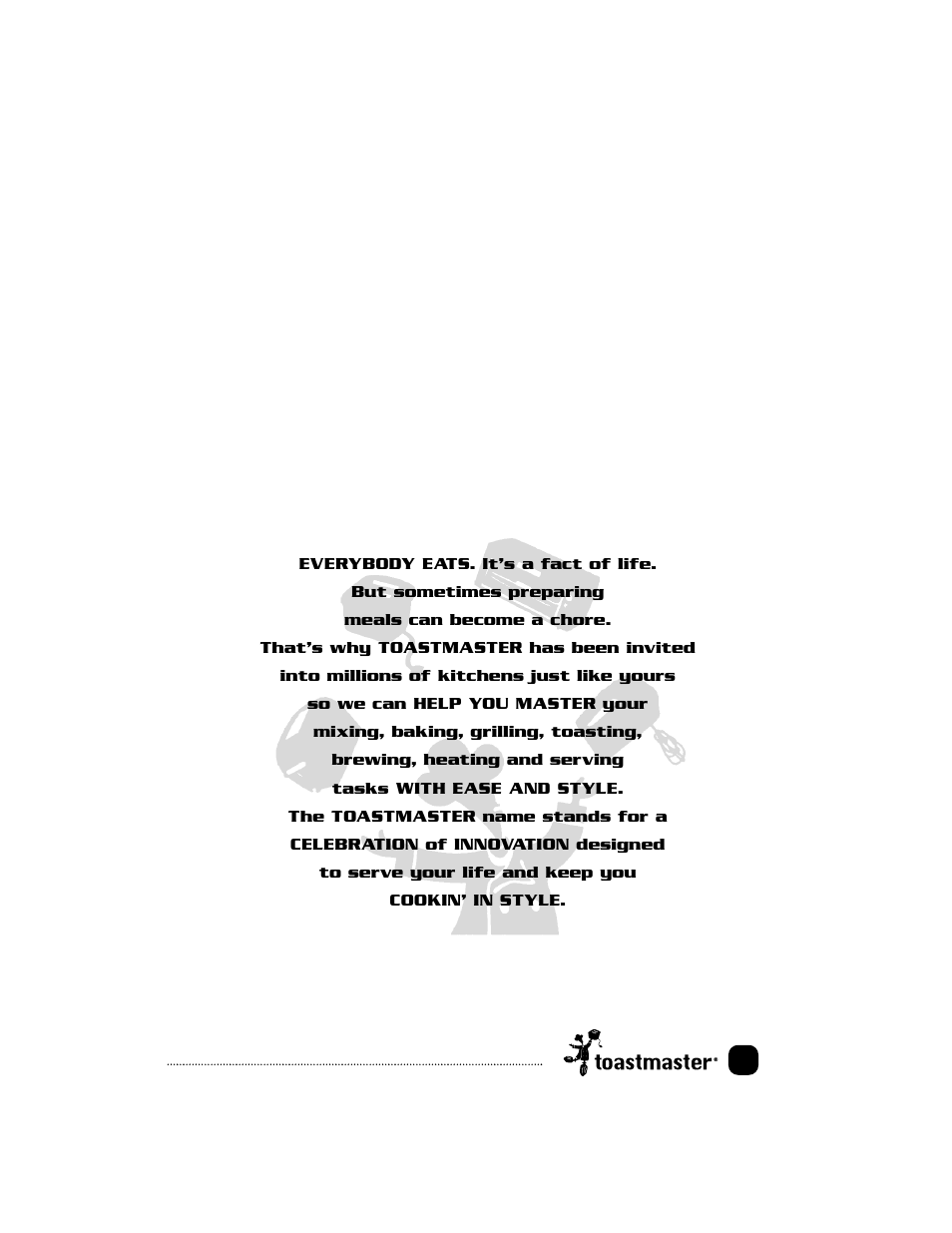 Keep dated sales receipts for warranty service | Toastmaster T75R User Manual | Page 8 / 9